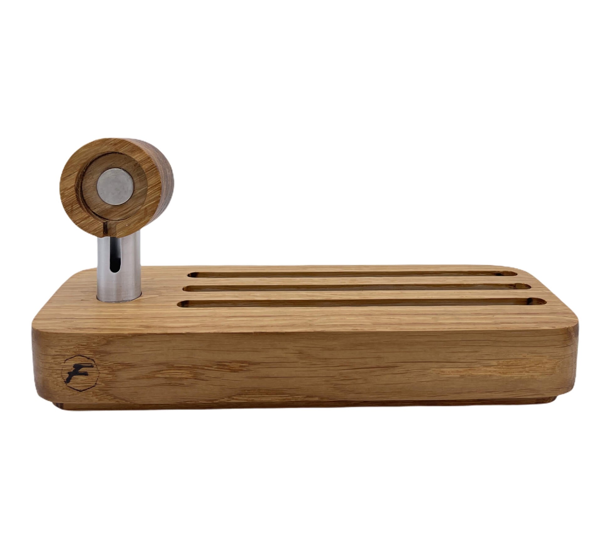 Handgefertigter Uhrenständer ÄpplBändBar aus massivem Holz für zwei Armbänder